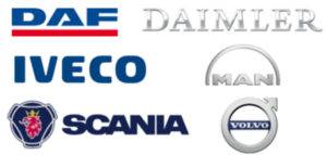 DAF, Daimler, Iveco, MAN, Scania, and Volvo autonomous truck