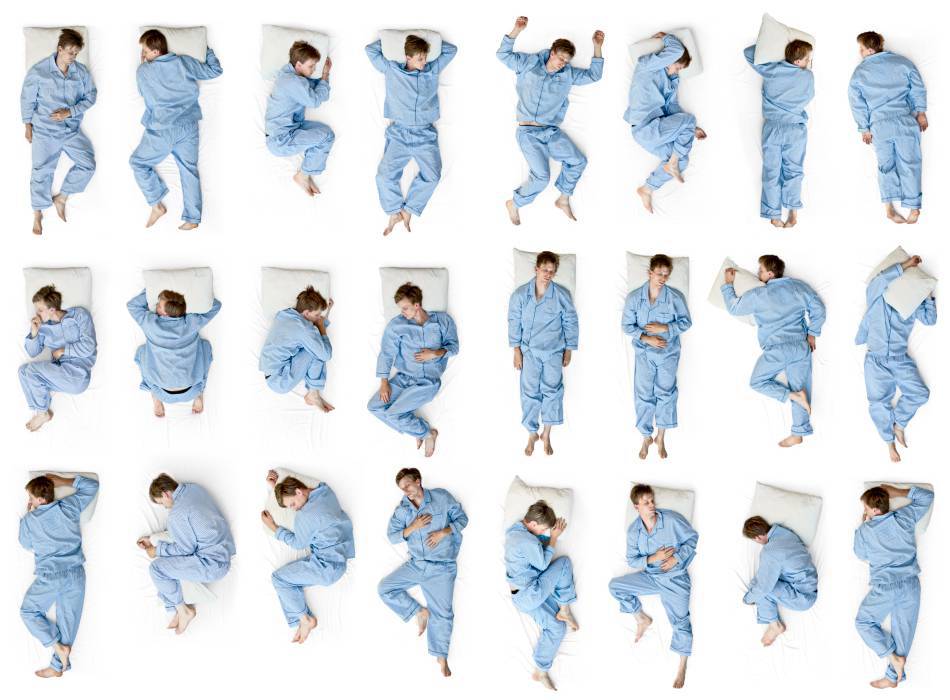 Many sleeping positions